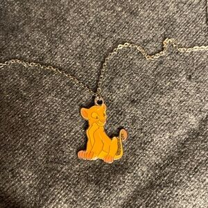 BRAND NEW! Vintage Disney Lion King Simba Enamel Cloisonné 16” Necklace